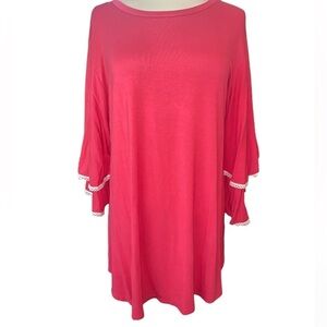 Flamingo Urban blouse wide tiered bell 3/4 length sleeves loose Sz Large